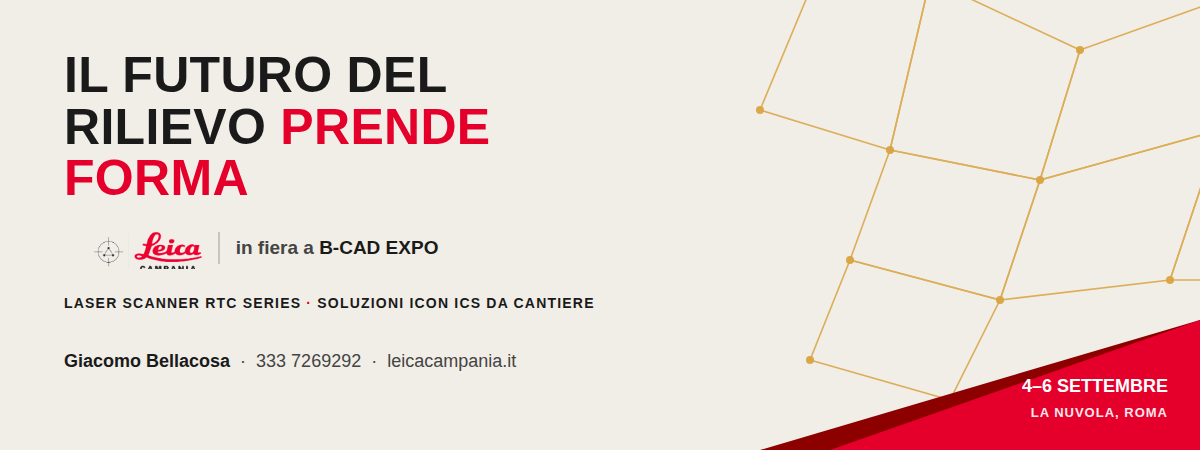 B-CAD Expo 2026 a Roma: vieni a trovarci sullo stand Leica Geosystems