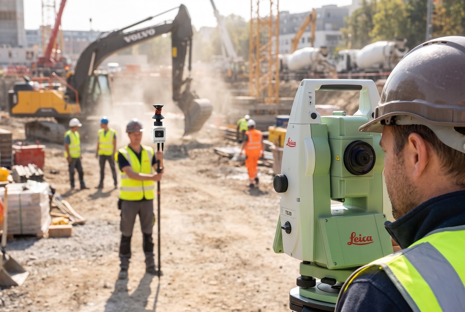 Leica TS20 aggancia il target giusto in un cantiere affollato (Target ID)