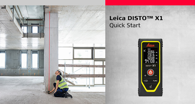 Leica DISTO X1 utilizzato per misurare un pilastro in cantiere