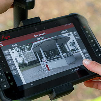 Leica X-PAD sul tablet CSX8: misura di un punto direttamente dall'immagine acquisita