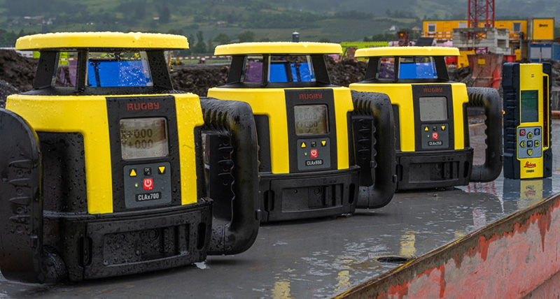 Serie Leica Rugby CLA in cantiere, laser rotanti aggiornabili a confronto